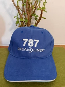 Boeing 787 Hat Strapback Blue Adjustable Cap Cotton Dad Style Dream Liner - Picture 1 of 8
