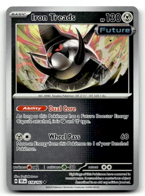 Iron Treads 118/162 Reverse Holo Uncommon SV05: Temporal Forces LP - Image 1 of 2