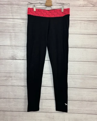 Victoria's Secret ROSA Leggings Negro Rosa Caliente Yoga Logo TALLA PEQUEÑA Foto 1 de 4