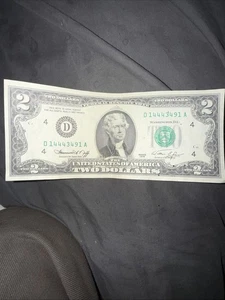 1976 D  Series 2 Dollar Bill with Low Serial Number - Picture 1 of 2
