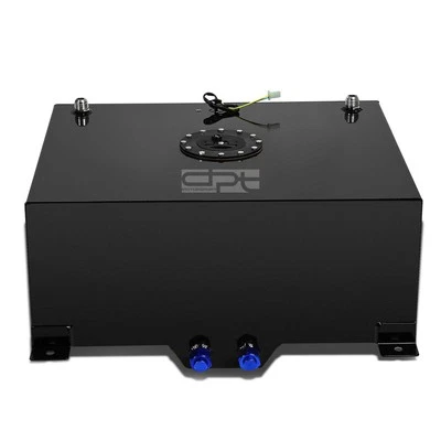 TANQUE DE PILA DE COMBUSTIBLE DE 20 GALONES LIGERO NEGRO CAPA ALUMINIO CARRERA DERIVA + REMITENTE DE NIVEL Foto 1 de 4