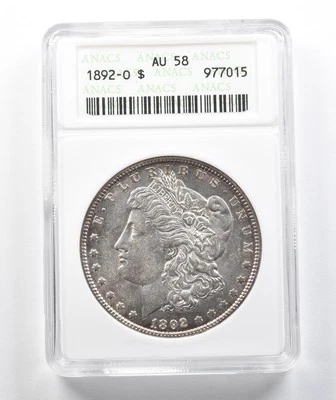 1892-O Morgan Silver Dollar AU58 ANACS Soapbox *9787 - Image 1 of 3