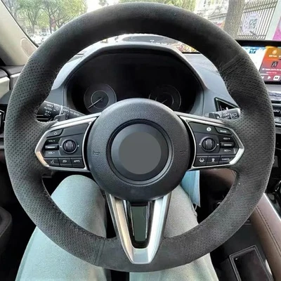 Alcantara Steering Wheel Cover Genuine Leather Wheel Wrap for ACURA RDX 2019-22 - Изображение 1 из 4