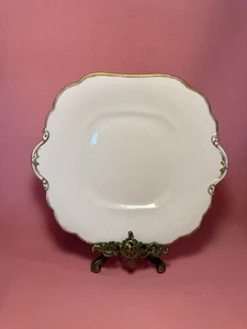 💛Plato de pastel de colección Aynsley para William Whiteley London oro blanco - Imagen 1 de 7