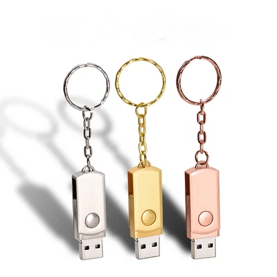 Portable USB Flash Drives 4G to 128GB Rotatable Metal Memory Stick Key Chain - Image 1 of 4