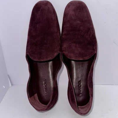 VINCE Vero Cuoio Paz 方头平底麂皮绒女式 9M/EU 39 码 - 勃艮第色 — 第 1/4 张图片