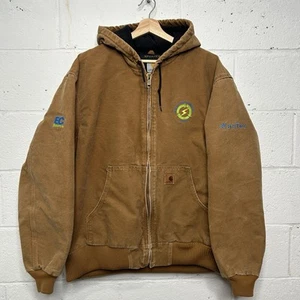 Carhartt Duck Canvas Hooded Quilt-Lined Jacket “Brown” J130-211 Men’s XL Worn - Picture 1 of 12