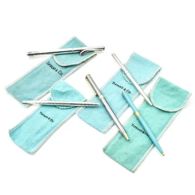 蒂芙尼 Elsa Peretti 纯银蒂芙尼蓝色圆珠笔 5 件装 #M1234-3 — 第 1/4 张图片