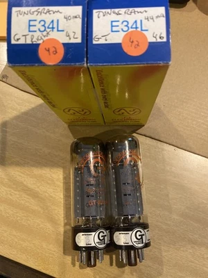 S4 DE COLECCIÓN PAR DE TUBOS DE VACÍO EL34 TUNGSRAM 00 GETTER HERMOSO SONIDO Foto 1 de 4