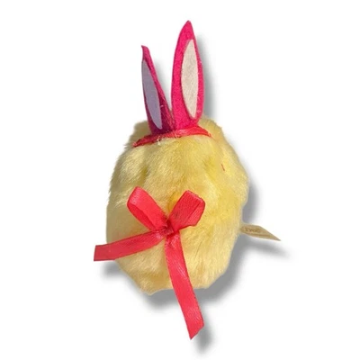 Dan Dee Palm Pet Baby Chick Chirping Toy Bunny Ears Pink Works - Image 1 of 4