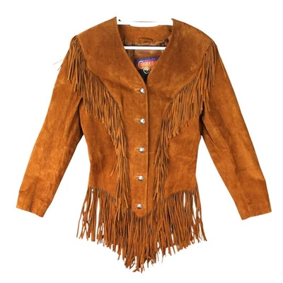 Cripple Creek Fringe Leather/Suede Western Jacket Womens Medium Brown Cowgirl - Image 1 of 4