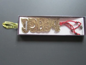 Lucky Brand Peace Bookmark Tassels Gold Metal New Vintage in Original Packaging - Picture 1 of 9