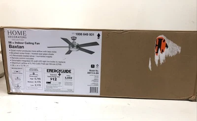 Decoradores para el hogar Baxtan 56 pulgadas Ventilador de techo interior LED de níquel cepillado + mando a distancia Foto 1 de 3