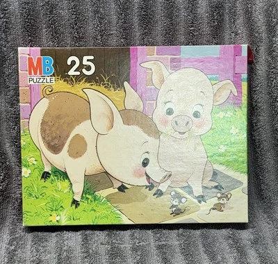 Rompecabezas Milton Bradley Niños Pastel Mascotas 25 Piezas Edades 3+ Cerdos y Ratones De Colección Foto 1 de 4