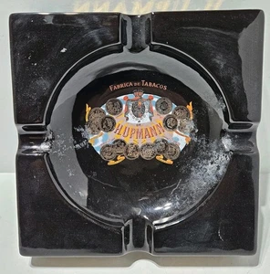 H Upmann Schwarz Keramik Zigarre Groß Aschenbecher 9,5" Quadratisch - Bild 1 von 7