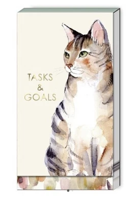 PUNCH STUDIO TALL NOTEPAD TABBY CAT MAGNETIC CLOSURE 75 SHEETS 6" x 3.25" NEW - Image 1 of 3