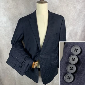 Samuelsohn Suit Men 44L Navy Striped SB Justin Wool 40x32 Business Office - Picture 1 of 22