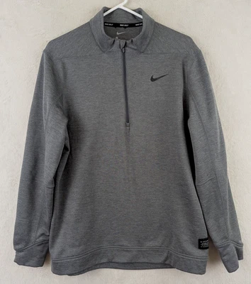 Nike Golf Talla L Therma Repel 1/4 Cremallera Manga Larga Pullover Polar Gris Top 2016 Foto 1 de 4