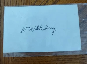 Bill Terry New York Giants HOF AUTOGRAPHED Signed Index Card VINTAGE 1975 - Picture 1 of 1