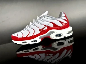NIKE AIR MAX PLUS 1 TN -University Red- Sneaker weiß/rot/silber met tuned Gr.45 - Bild 1 von 5