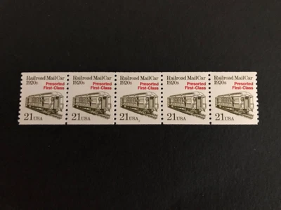 U.S. Stamps, Scott # 2265, PNC5 # 1, Railroad Mail Car, Service Inscribed, MNH - Image 1 of 2