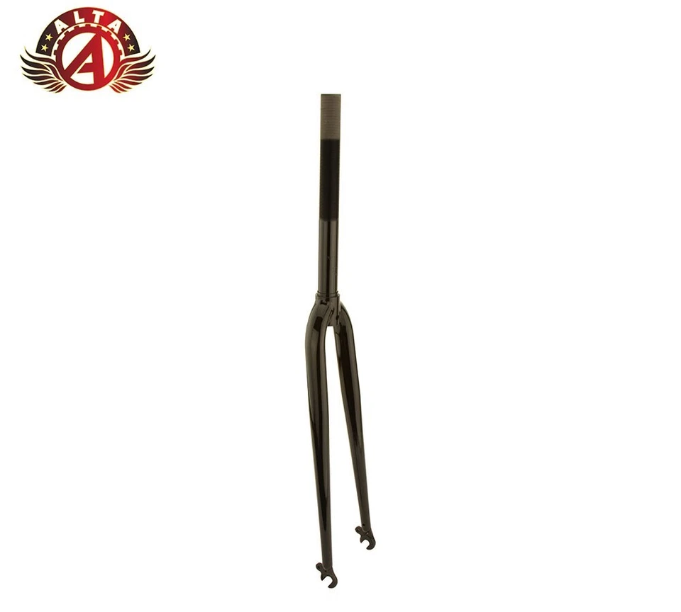 ALTA 700C Black Steel Bicycle Fork 1" Threaded Caliper Brake Rigid – Road Bike. - Image 1 of 1