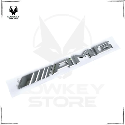 AMG Emblem Rear Badge - CHROME SILVER for Mercedes AMG A C E GLC GLA GLB GLE - image 1 of 4