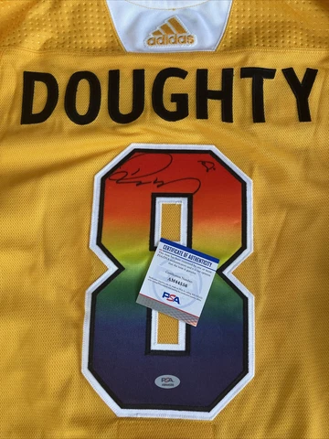 Drew Doughty Kings Signed Pride Night Game Used NHL 1/1 Jersey PSA Authentic Cover