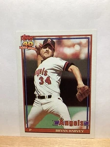 Tarjeta de béisbol Topps 1991: Bryan Harvey, California Angels - Tarjeta #153 - Imagen 1 de 2