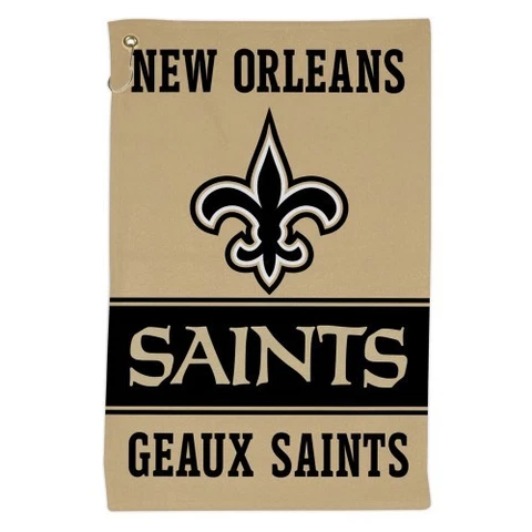 NEW ORLEANS SAINTS ALL PURPOSE GOLF TAILGATE TOWEL 16"X25" HOOK AND GROMMET Cover