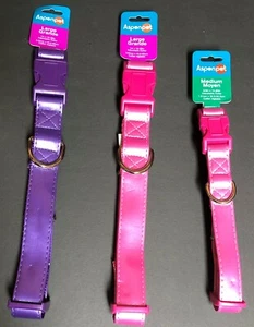 Aspen Pet Dog Collars Standard Adjustable Many Sizes Neon Purple or Pink - Picture 1 of 15
