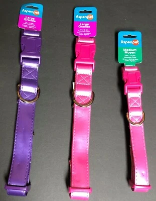 Aspen Pet Dog Collars Standard Adjustable Many Sizes Neon Purple or Pink