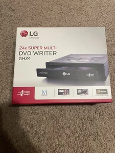 LG DVDRW 24x Super Multi SATA Drive Black GH24 GH24NSB0 DVD Writer Open Box - Picture 1 of 6