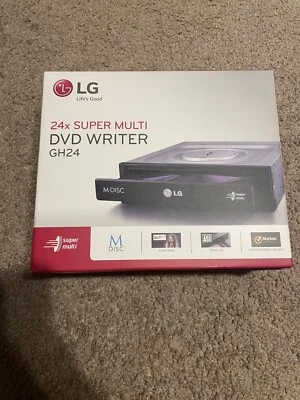 LG DVDRW 24x Super Multi SATA Drive Black GH24 GH24NSB0 DVD Writer Open Box - Image 1 of 4