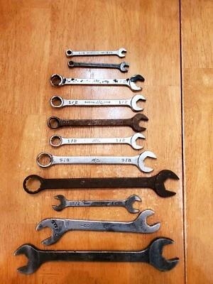 Mac Cornwell Tools Mixed SAE Wrenchs USA Lot Of 11 Worn UGLY - Image 1 of 4