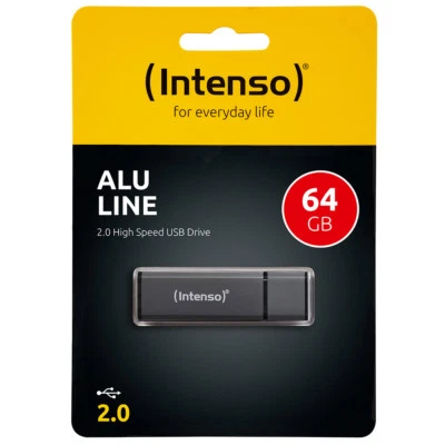 kQ Intenso USB Stick Alu Line 64 GB USB 2.0 Speicherstick anthrazit