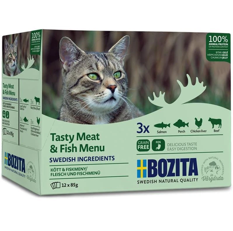 Bozita Fisch & Fleisch Häppchen in Gelee Multibox | 12x 85g - Bild 1 von 1
