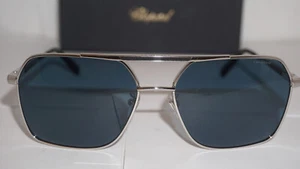 with tags Chopard  Sunglasses Aviator Silver Blue SCHD53 62579Z 62 17 145 - Picture 1 of 10