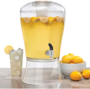 Beverage Dispenser 3 Gallon Unbreakable Acrylic Ice Core Compartment Outdoor Use - Photo 1/8
