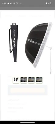 Godox UB-165W 65 pulgadas 165 cm interior parabólico blanco reflectante paraguas luz de estudio U... Foto 1 de 3
