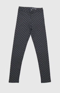 J.CREW CREWCUTS GIRLS BLACK GOLD POLKA DOTS ELASTIC WAIST STRETCH LEGGINGS Sz 14 - Picture 1 of 2