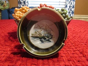 Vintage Seagull & Boats Otagiri Stoneware Ashtray - Picture 1 of 7