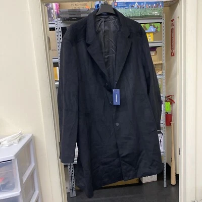 Sobretudo de lã masculino STAFFORD tamanho 54 preto regular casaco grande e alto - Imagem 1 de 3