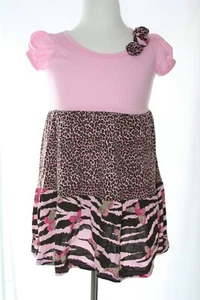 Jenna and Jessie Toddler Dress Pink with Animal Print Size 5 Nordstrom - Picture 1 of 3