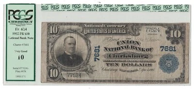 U.S. (Clarksburg, WV) - Series of 1902 $10.00 National Currency Banknote - Image 1 of 2