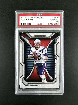 TOM BRADY - 2012 Topps Strata Hobby Thick Stock NFL Football PSA 10 GEM MT #100 - image 1 of 2