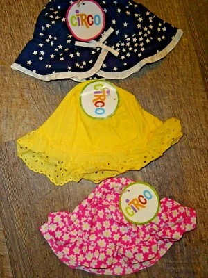 baby girl sun cap hat ~ lot of 3 ~ one size fits up to 12-18 months   NWT - Image 1 of 4