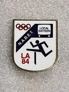 1984 Los Angeles Olympic Games NABET N.A.B.E.T. Local Sixteen 16 Pinback Pin - Picture 1 of 4