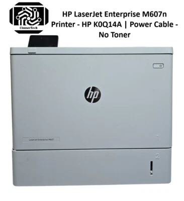 HP LaserJet Enterprise M607n Printer - HP K0Q14A | Power Cable - No Toner - Image 1 of 4