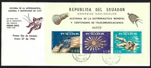 (AOP) Ecuador #749f 1966 Space Exploration MS (green paper) FDC - Picture 1 of 1